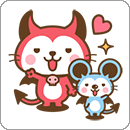 LINEスタンプ デビねこくんとデビねずちゃん