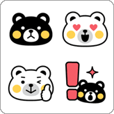 LINE絵文字 リアクション向き クマとシロクマの絵文字