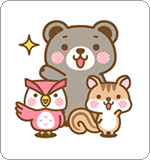 LINEスタンプ クマとシマリスとフクロウの日常スタンプ