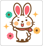 LINEスタンプ 七色うさぎさんのシンプルスタンプ